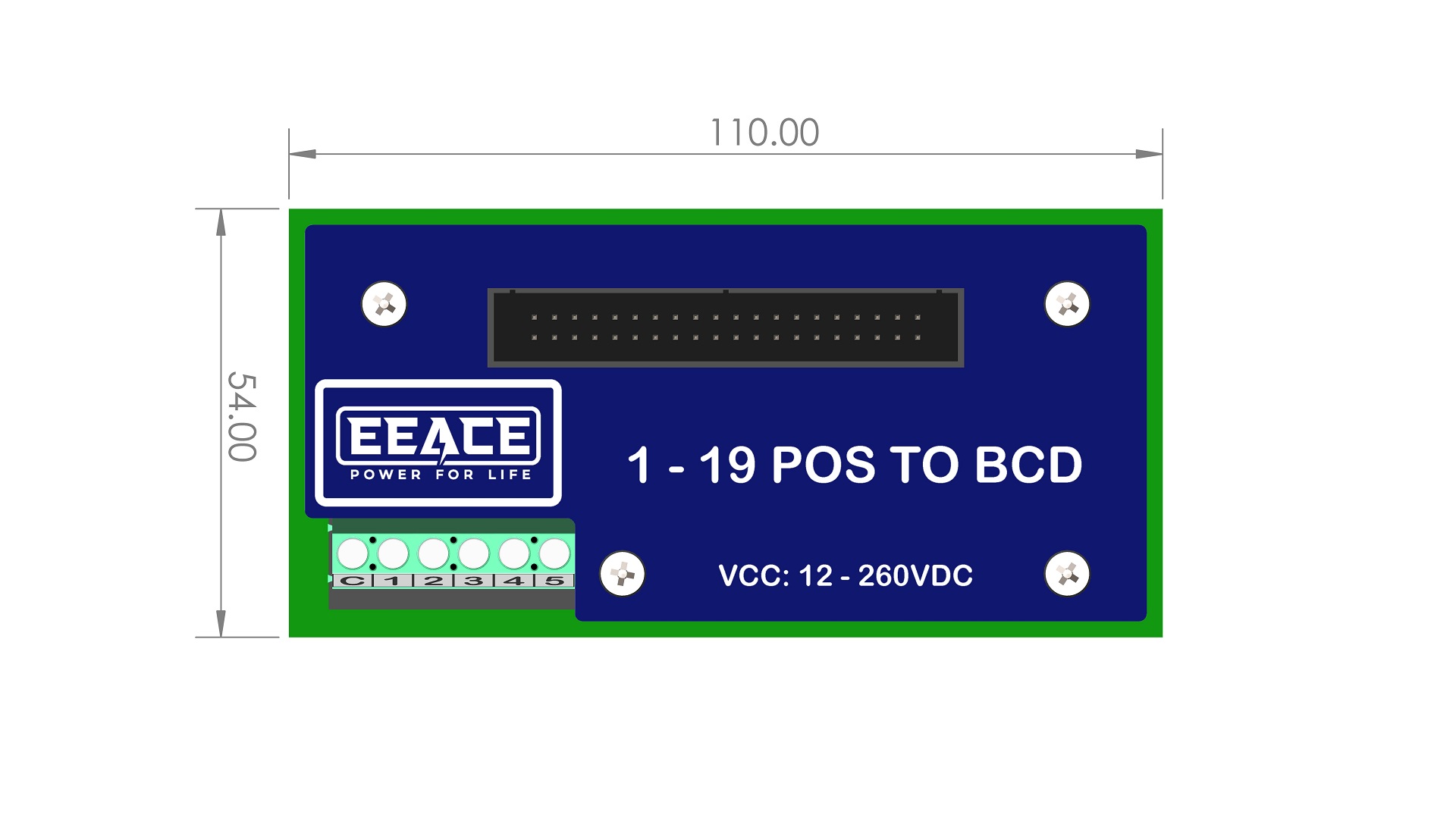 Bộ mã hóa 1-19 vị trí sang BCD nguồn 12-260VDC