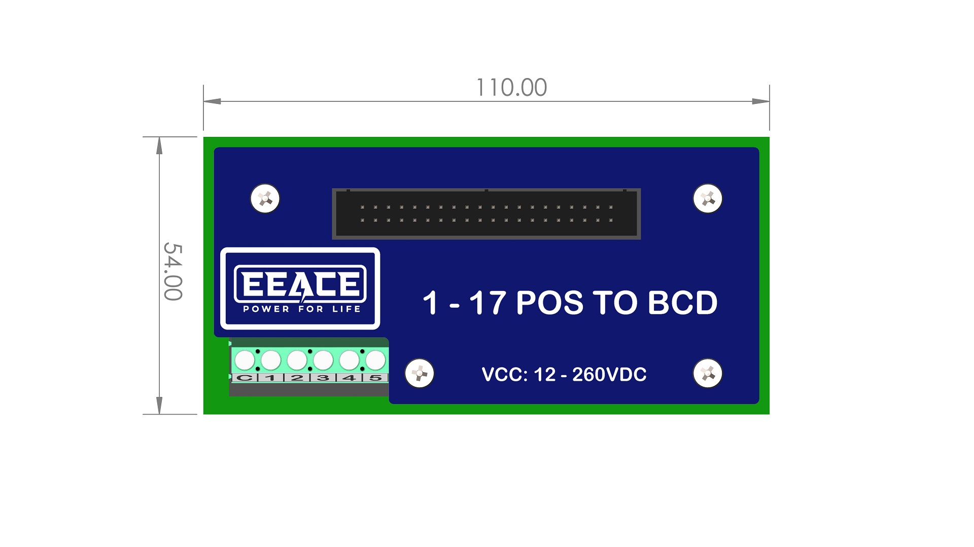 Bộ mã hóa 1-17 vị trí sang BCD nguồn 12-260VDC